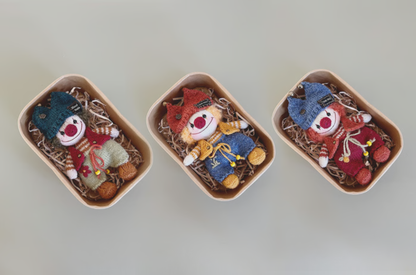 The Knitted Clown Family – Every Stitch Holds Warmth