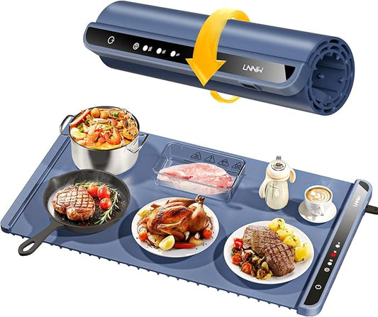 Electric Food Warming Mat – Fast Heating, Portable, with Timer – Perfect for Home & Parties