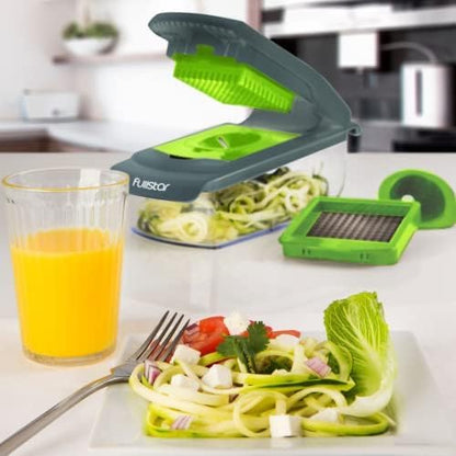 Fullstar The Original Pro Chopper - Vegetable Chopper and Spiralizer, Food Chopper with Container, Fruit Slicer, Kitchen Gadgets & Accessories, Home Essentials (All in 1, White)