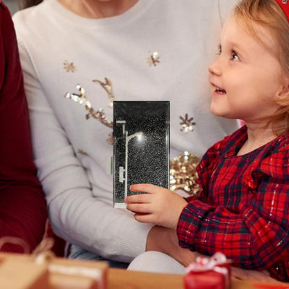 Snowfall Snow Globe Lamp – DIY Christmas Night Light for Desktop, Family & Kids