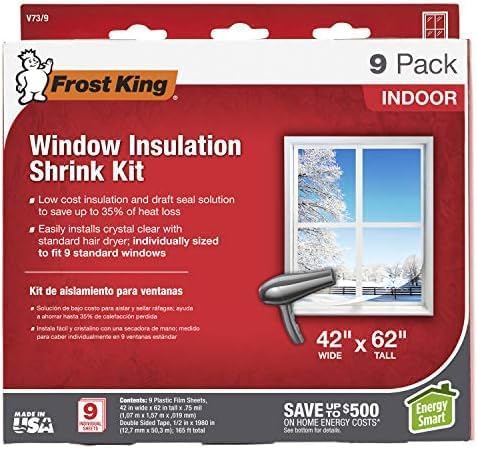 🏠 Warm Indoor Window Insulation Kit – Clear Shrink Film, 9-Pack