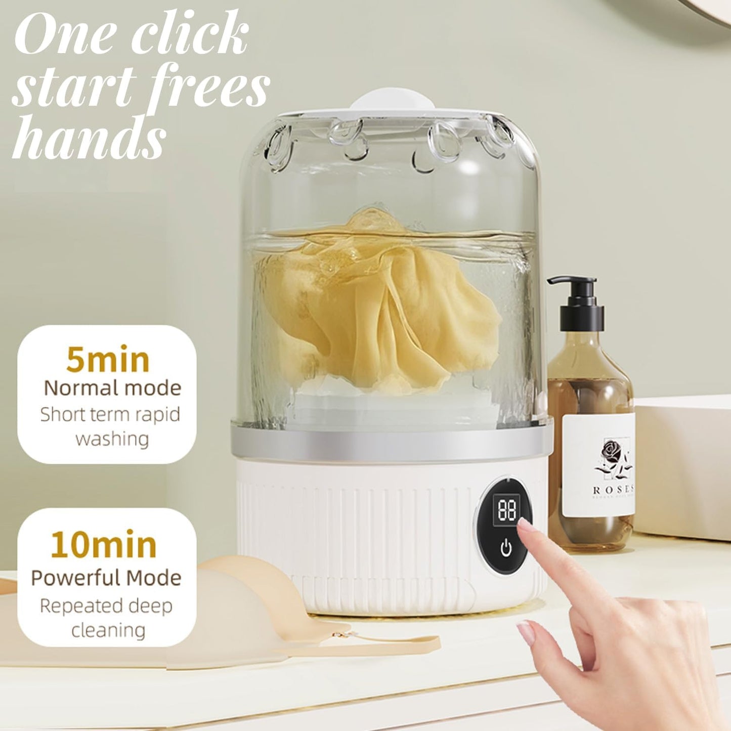 Cordless Mini Washer for Travel & Small Laundry 🧳