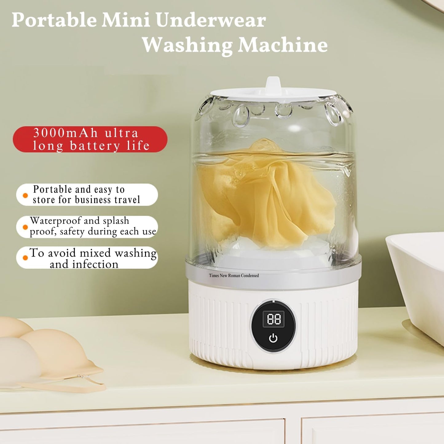 Cordless Mini Washer for Travel & Small Laundry 🧳