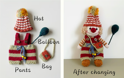 The Knitted Clown Family – Every Stitch Holds Warmth