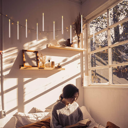 ✨ Floating Flameless Candles with Magic Wand – 20PCS Warm LED Lights for Halloween, Wedding & Party Decor