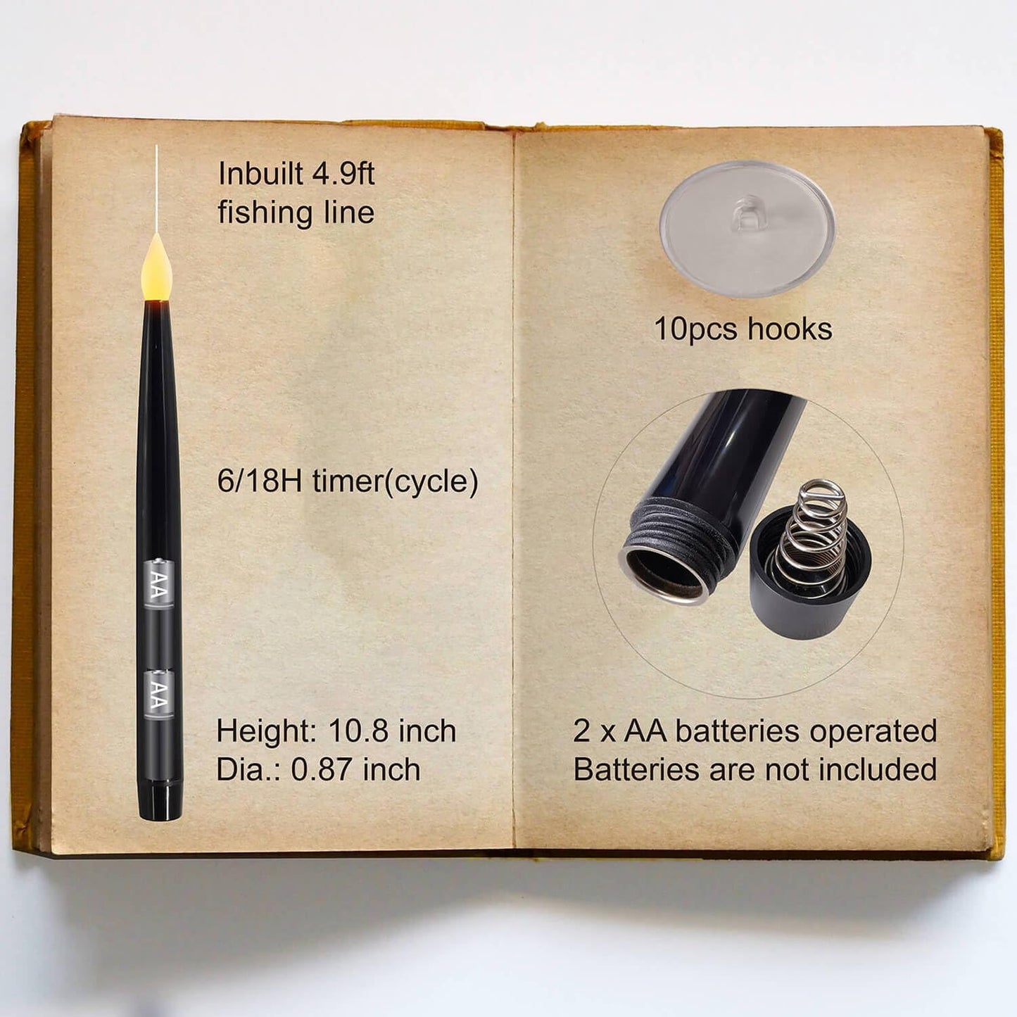 ✨ Floating Flameless Candles with Magic Wand – 20PCS Warm LED Lights for Halloween, Wedding & Party Decor