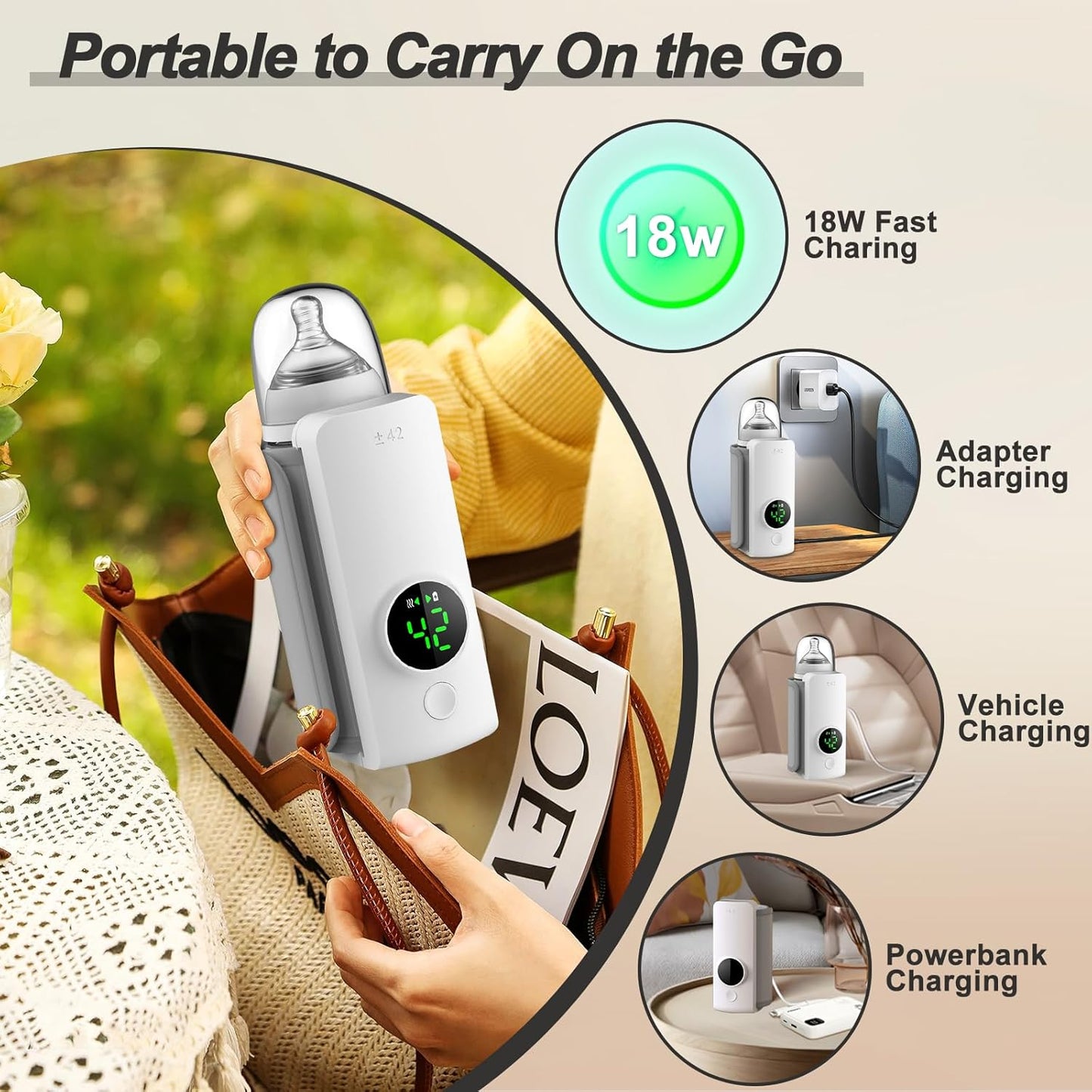 Portable Wireless Bottle Warmer – USB Rechargeable & Fast Heat 🔥🍼