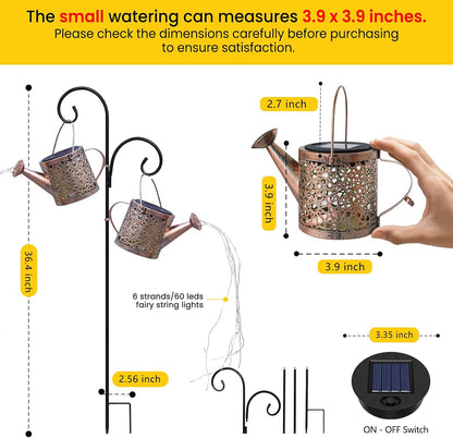 Solar Watering Can Lights – Outdoor Metal Garden Decor, Warm White 🌼