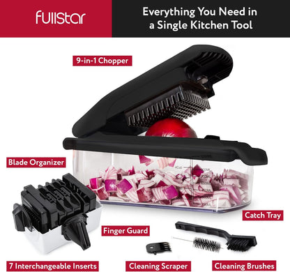 Fullstar The Original Pro Chopper - Vegetable Chopper and Spiralizer, Food Chopper with Container, Fruit Slicer, Kitchen Gadgets & Accessories, Home Essentials (All in 1, White)