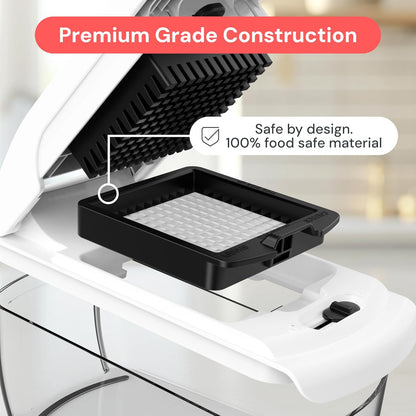 Fullstar The Original Pro Chopper - Vegetable Chopper and Spiralizer, Food Chopper with Container, Fruit Slicer, Kitchen Gadgets & Accessories, Home Essentials (All in 1, White)