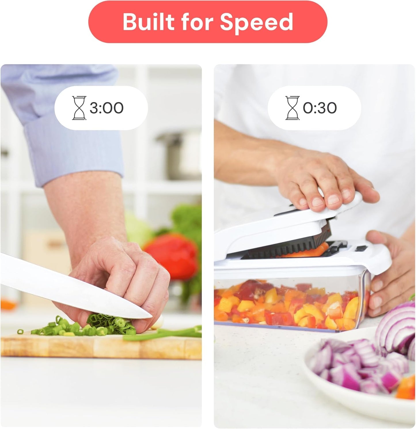 Fullstar The Original Pro Chopper - Vegetable Chopper and Spiralizer, Food Chopper with Container, Fruit Slicer, Kitchen Gadgets & Accessories, Home Essentials (All in 1, White)