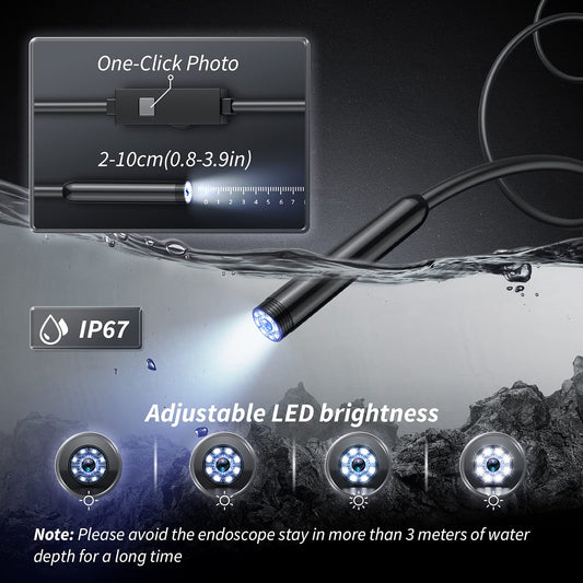 🔎 Plug-and-Play Endoscope Camera – Compatible with Android & iPhone & ipad for Direct Connection