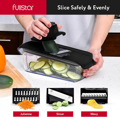 Fullstar The Original Pro Chopper - Vegetable Chopper and Spiralizer, Food Chopper with Container, Fruit Slicer, Kitchen Gadgets & Accessories, Home Essentials (All in 1, White)