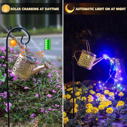Solar Watering Can Lights – Outdoor Metal Garden Decor, Warm White 🌼