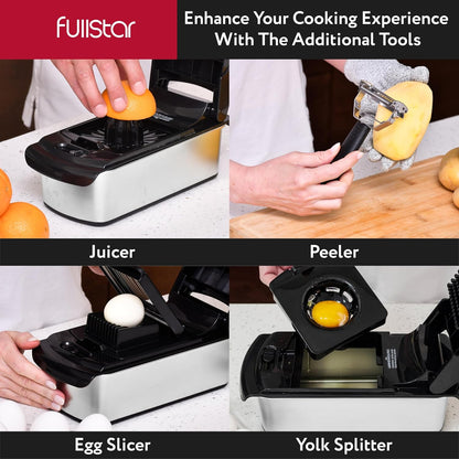 Fullstar The Original Pro Chopper - Vegetable Chopper and Spiralizer, Food Chopper with Container, Fruit Slicer, Kitchen Gadgets & Accessories, Home Essentials (All in 1, White)
