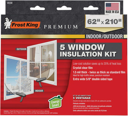 🏠 Warm Indoor Window Insulation Kit – Clear Shrink Film, 9-Pack
