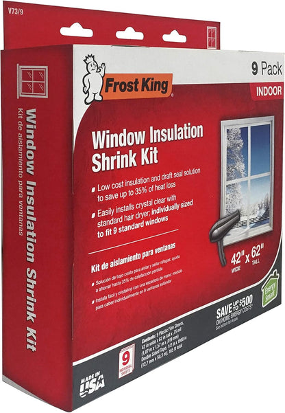 🏠 Warm Indoor Window Insulation Kit – Clear Shrink Film, 9-Pack