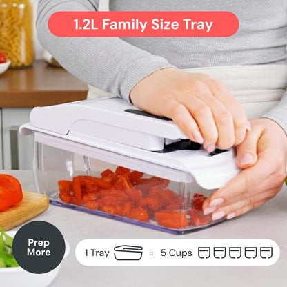 Fullstar The Original Pro Chopper - Vegetable Chopper and Spiralizer, Food Chopper with Container, Fruit Slicer, Kitchen Gadgets & Accessories, Home Essentials (All in 1, White)