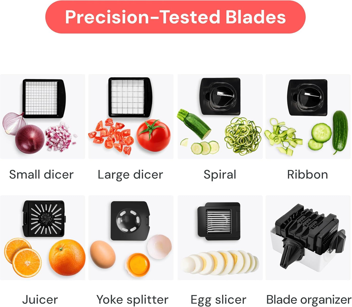Fullstar The Original Pro Chopper - Vegetable Chopper and Spiralizer, Food Chopper with Container, Fruit Slicer, Kitchen Gadgets & Accessories, Home Essentials (All in 1, White)