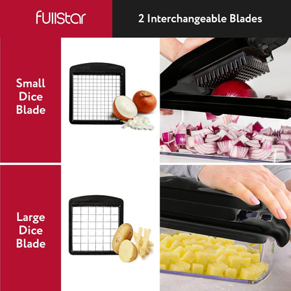 Fullstar The Original Pro Chopper - Vegetable Chopper and Spiralizer, Food Chopper with Container, Fruit Slicer, Kitchen Gadgets & Accessories, Home Essentials (All in 1, White)