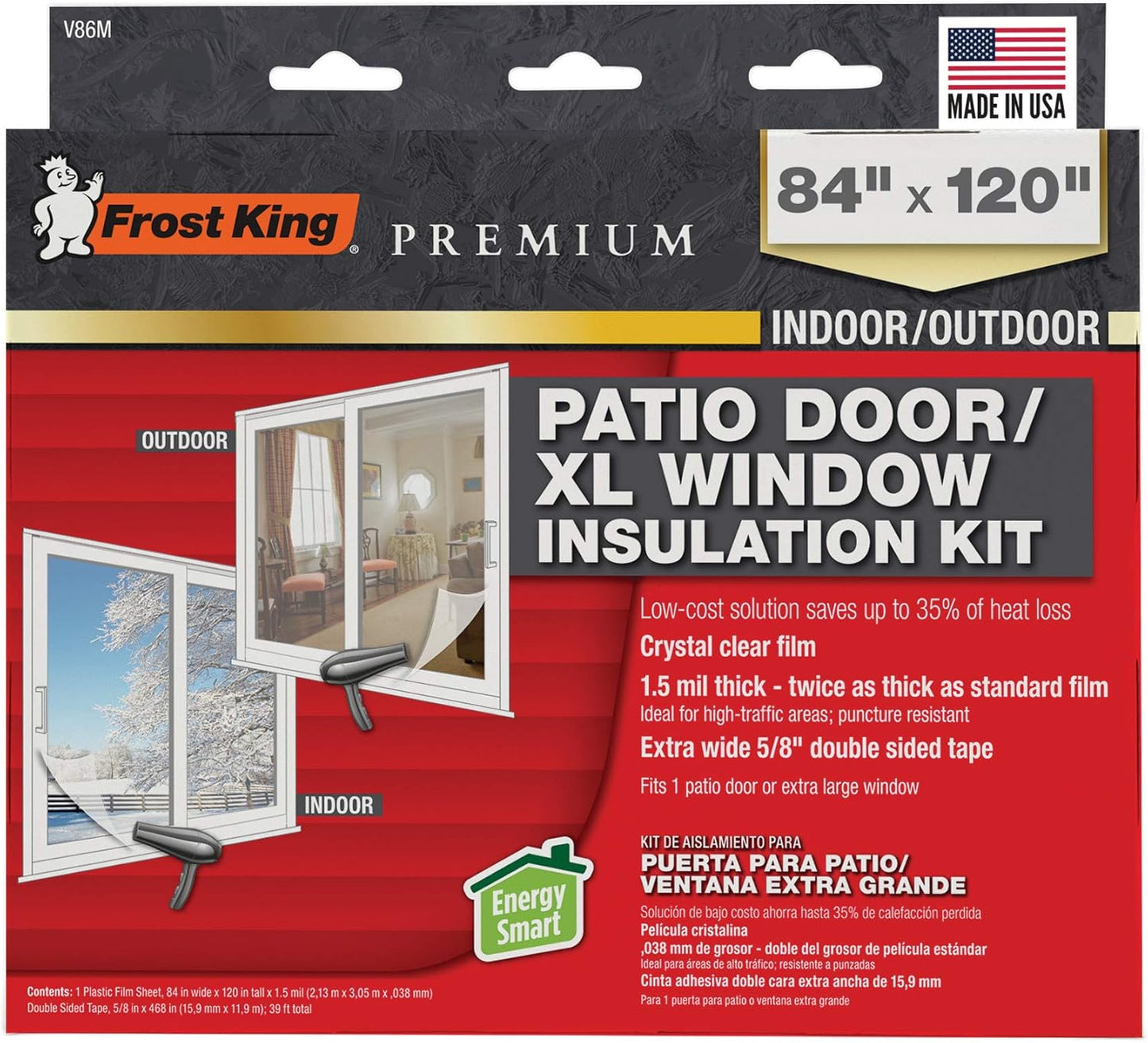 🏠 Warm Indoor Window Insulation Kit – Clear Shrink Film, 9-Pack