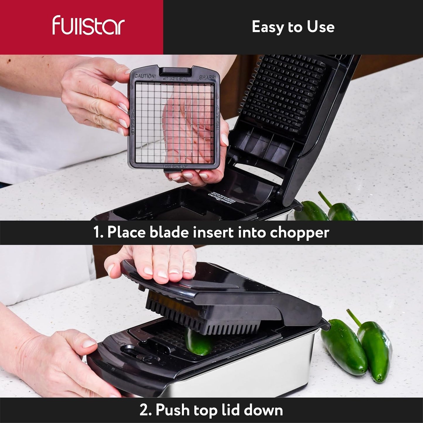 Fullstar The Original Pro Chopper - Vegetable Chopper and Spiralizer, Food Chopper with Container, Fruit Slicer, Kitchen Gadgets & Accessories, Home Essentials (All in 1, White)