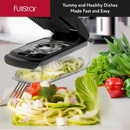 Fullstar The Original Pro Chopper - Vegetable Chopper and Spiralizer, Food Chopper with Container, Fruit Slicer, Kitchen Gadgets & Accessories, Home Essentials (All in 1, White)