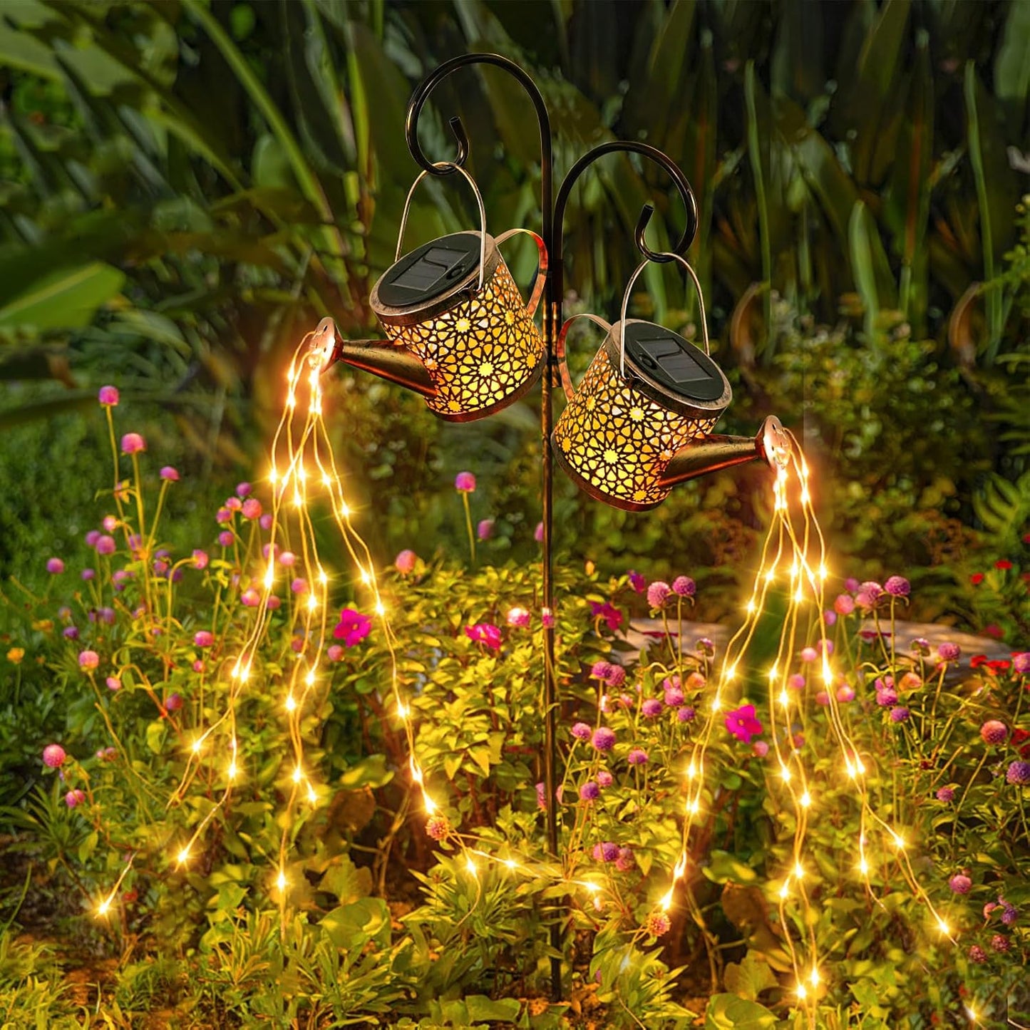 Solar Watering Can Lights – Outdoor Metal Garden Decor, Warm White 🌼