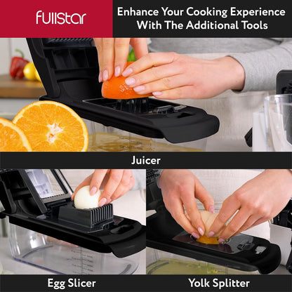 Fullstar The Original Pro Chopper - Vegetable Chopper and Spiralizer, Food Chopper with Container, Fruit Slicer, Kitchen Gadgets & Accessories, Home Essentials (All in 1, White)