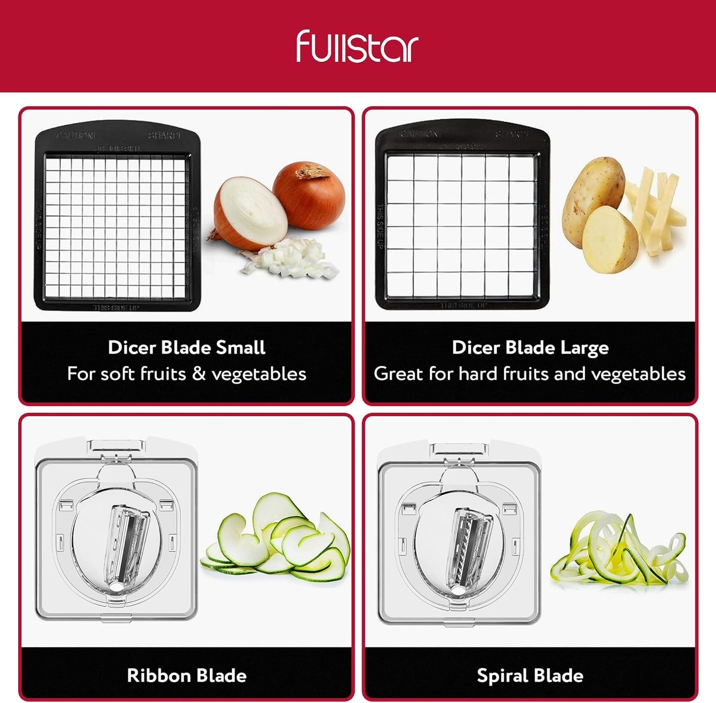 Fullstar The Original Pro Chopper - Vegetable Chopper and Spiralizer, Food Chopper with Container, Fruit Slicer, Kitchen Gadgets & Accessories, Home Essentials (All in 1, White)