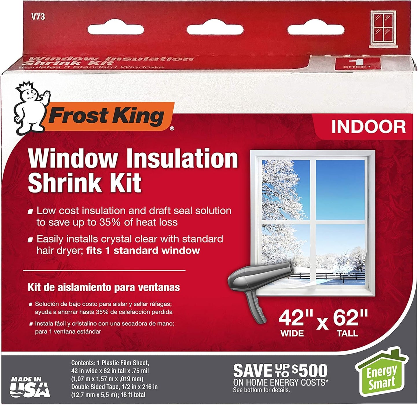 🏠 Warm Indoor Window Insulation Kit – Clear Shrink Film, 9-Pack