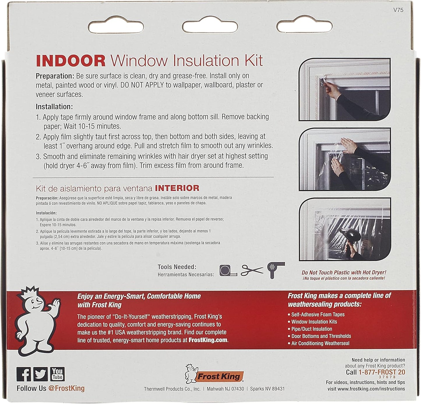 🏠 Warm Indoor Window Insulation Kit – Clear Shrink Film, 9-Pack
