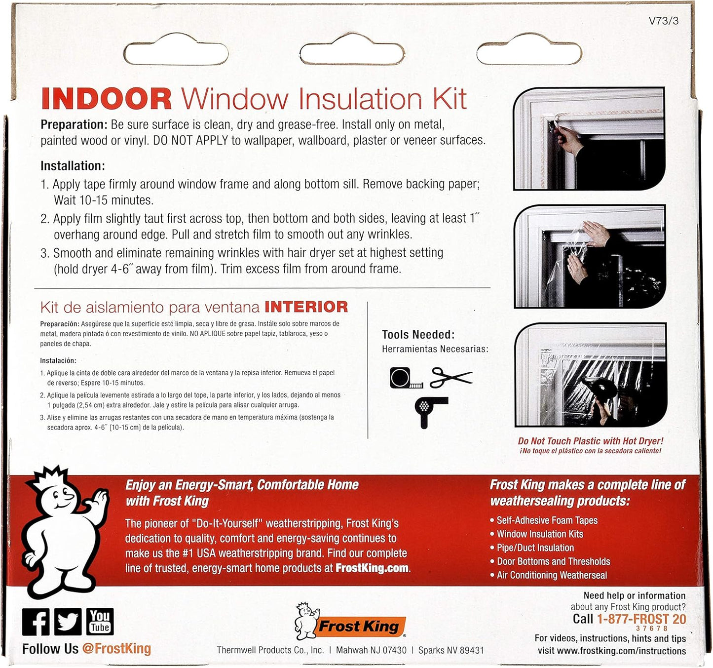🏠 Warm Indoor Window Insulation Kit – Clear Shrink Film, 9-Pack