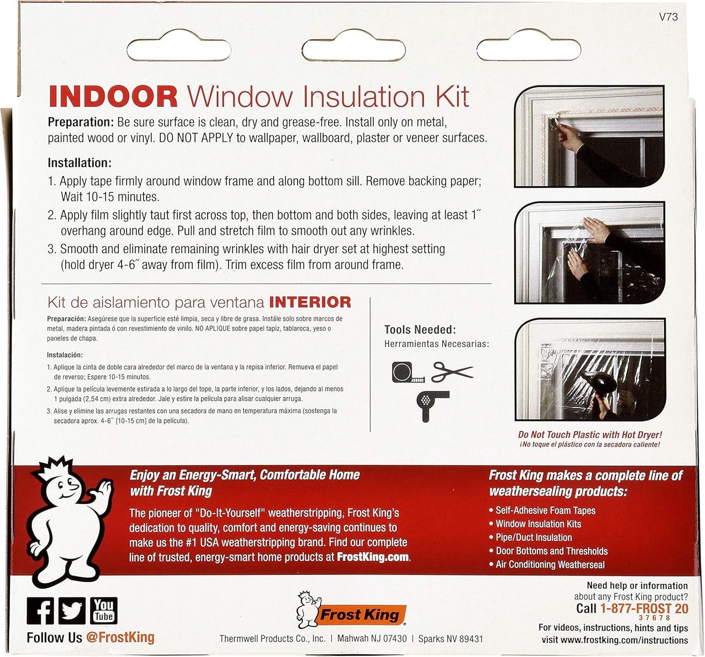 🏠 Warm Indoor Window Insulation Kit – Clear Shrink Film, 9-Pack