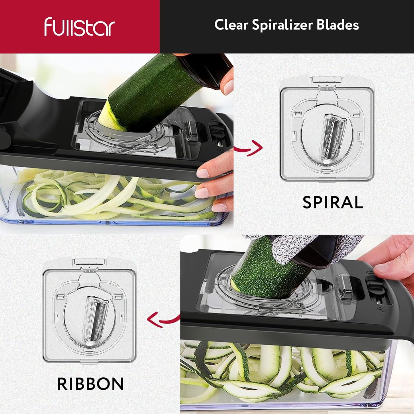 Fullstar The Original Pro Chopper - Vegetable Chopper and Spiralizer, Food Chopper with Container, Fruit Slicer, Kitchen Gadgets & Accessories, Home Essentials (All in 1, White)