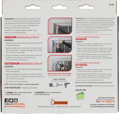 🏠 Warm Indoor Window Insulation Kit – Clear Shrink Film, 9-Pack