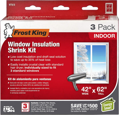 🏠 Warm Indoor Window Insulation Kit – Clear Shrink Film, 9-Pack